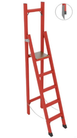 SSV-2.2TM fiberglass stepladder with vertical support, Telecom, metal end caps (Soft ground), h=2370mm, h of the working platform=1300mm, steps.5