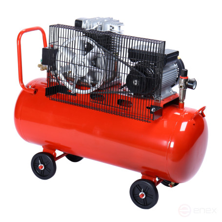 Компрессор пневматический 220В 3.0кВт 8атм. 300л/мин. ресивер-100л поршн. ремен. одноступенчатый GTE