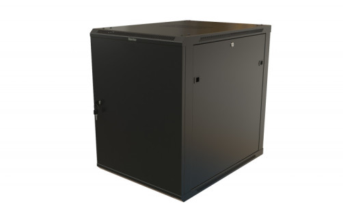 TWB-2268-SR-RAL9004 Wall cabinet 19-inch (19"), 22U, 1086x600x800mm, metal front door with lock, two side panels, color black (RAL 9004) (disassembled)