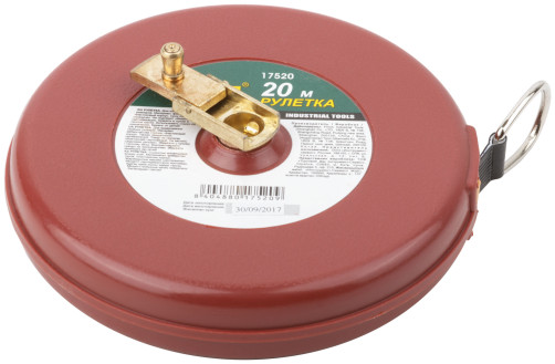 Tape measure, fiberglass tape, red plastic case 20 m