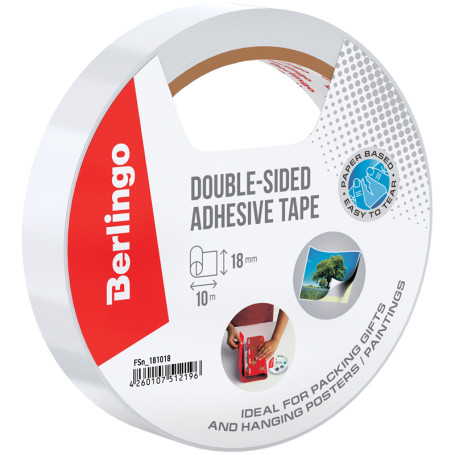 Double-sided Berlingo adhesive tape, 18 mm*10m, paper-based