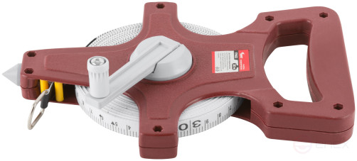 Рулетка землемерная, красный открытый корпус, фибергласовая лента 20 м