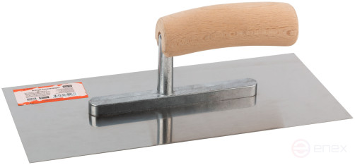 Stainless steel trowel, wooden handle, 270 x 130 mm