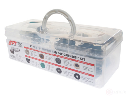 Машина пневматическая шлифовальная угловая 2" с насадками 17 предметов JTC