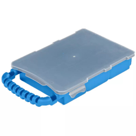 Plastic organizer with handle DUEL 8 compartments, OR.08 BLUE