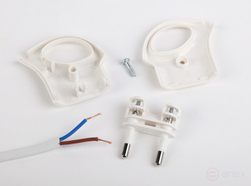 Вилка ЭРА V1 без заземления 10A с кольцом непрямой ввод белая