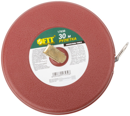 Tape measure, fiberglass tape, red plastic case 30 m