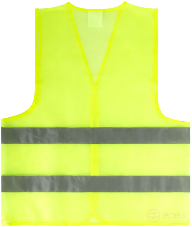 Yellow signal vest, 2 horizontal stripes, 60 gr., size XL