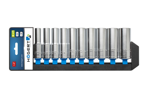 Набор головок глубоких шестигранных 76 мм, 1/2", 10 шт. HOEGERT