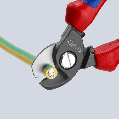 Кабелерез, рез: кабель Ø 15 мм (50 мм², AWG 1/0), L-165 мм, чёрн., 2-к ручки, страх. крепл., блист.