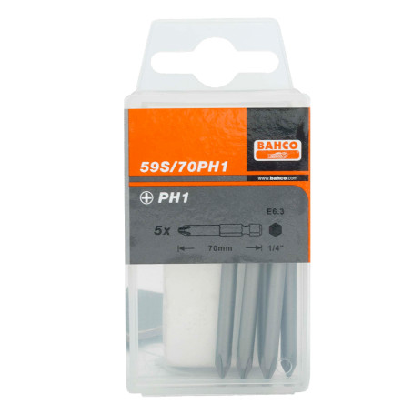 2 X Phillips PH1 70 mm 1/4 Screw Bits
