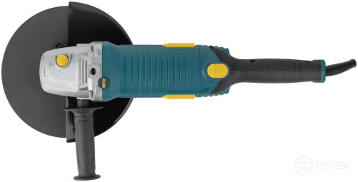 Angle grinder 2200 W; 6200 rpm; ClK 230 mm; 4.6 kg; used brushes; incline; float.start; repeat; box