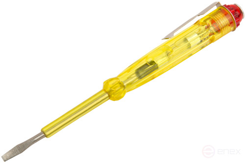 Indicator screwdriver, yellow handle 100 - 500V, 140 mm