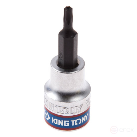 Насадка (бита) торцевая 3/8", Torx, T15, L = 50 мм, с отверстием KING TONY 302715