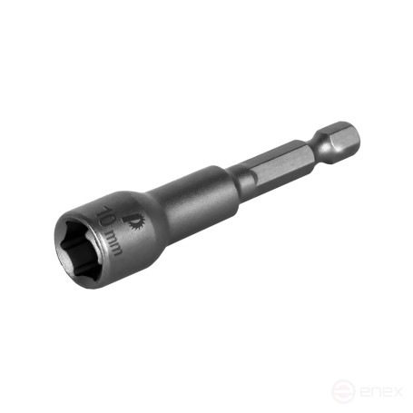 Головка торцевая ПРАКТИКА "Профи" магнитная 10 х 65 мм с хвостовиком HEX 1/4" (1шт), блистер (035-141)