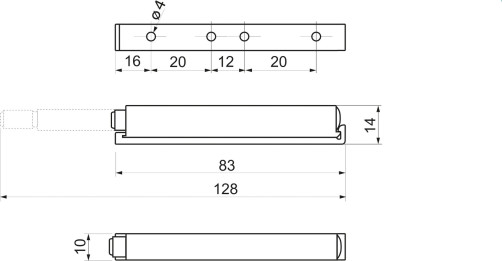 Push-to-open mechanism magnetic tip patch white AKS TYPE B