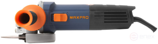 MAX-PRO Шлифмашина угловая 1200 Вт; 11500 об/мин; защитный кожух 125 мм; антивибрационная ручка; дополнительные щетки; 2,2 кг; кор.