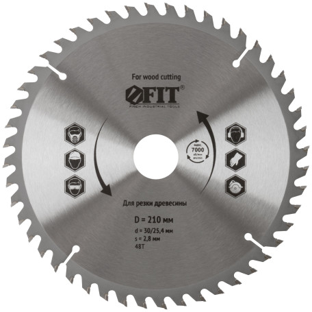 Circular saw blade for circular saws on wood 210 x 30/25,4 x 48T
