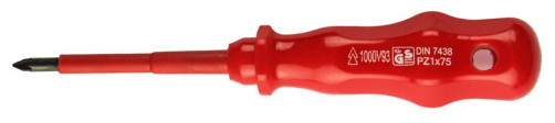 Insulated screwdriver PZ 1x75 mm