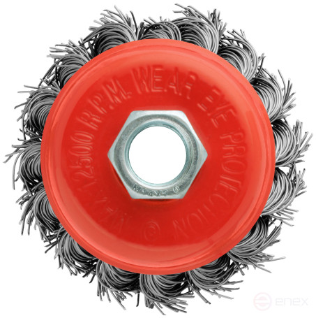 Корщетка-чашка, гайка М14, стальная витая проволока 65 мм, блистер