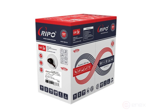 Кабель витая пара UTP4CAT5E 24AWG CCA PE (outdoor) RIPO (305m)