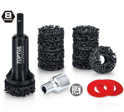 Set of cleaning nozzles around wheel studs and hubs 14 pieces TOPTUL JGAS1401