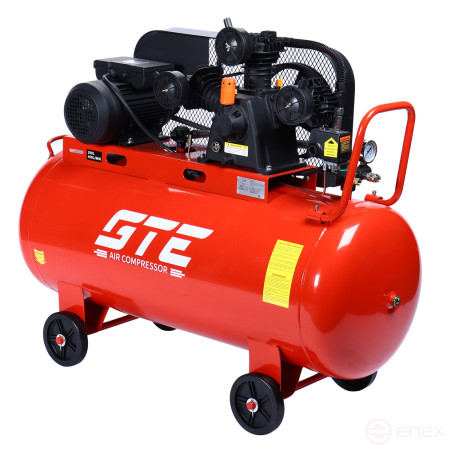 Компрессор пневматический 220В 3.0кВт 8атм. 400л/мин. ресивер-200л поршневой ременной GTE