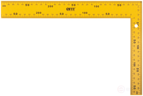 Угольник столярный цельнометаллический желтый, крашеная шкала 200 х 300 мм