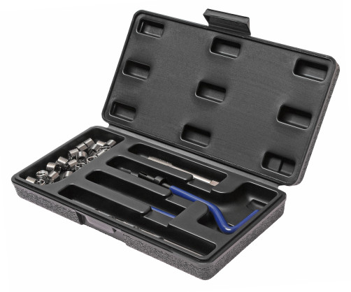 A set of tools and inserts for restoring the M10x1 thread.5mm L=13.5mm 14 pieces JTC