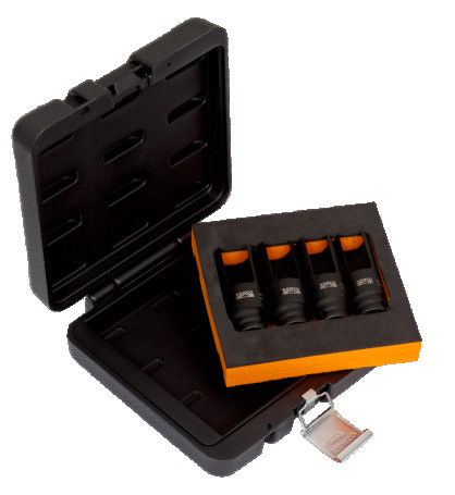 Set of heads for injection nozzles: 25, 27, 29 and 30 mm