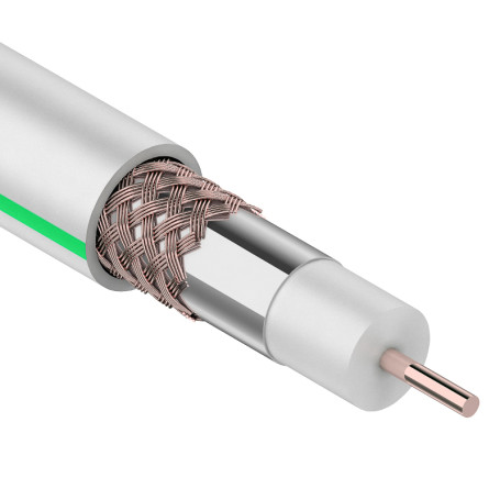 Coaxial cable SAT 703 B, CCS/Al/Al, 75%, 75 Ohm, white, bay 100 m ProConnect