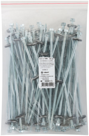 Screw for sandwich panels with double thread, 6.3 x 180 (packing 50 pcs.)