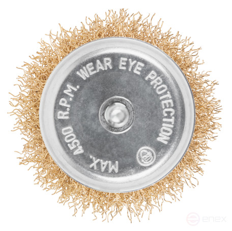 Щетка для дрели, тип "Чашка", латун. витая проволока 0,3 мм, 65 мм, блистер, CUTOP Profi