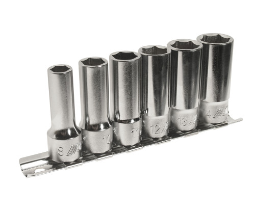 Набор головок торцевых 3/8" 6-ти гранных 08-14мм средней глубины L=46мм 6 предметов JTC