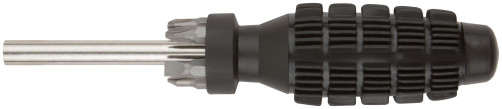 Screwdriver 5 CrV bits, black reinforced handle with anti-slip pad