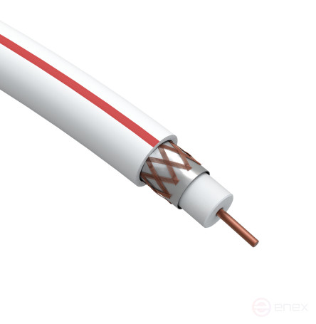 S-M-75-PVC20 ERA Coaxial Cable SAT 50 M, 75 Ohm, Cu/(Cu 75% braid), PVC, color white, coil 20 m