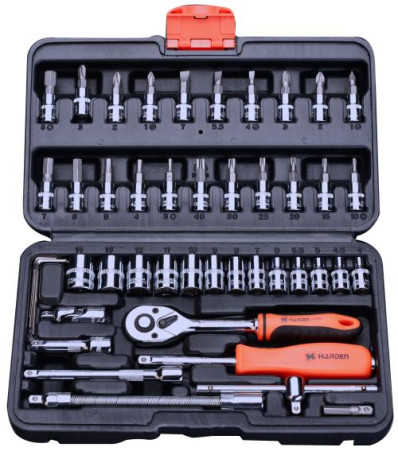 Car Professional Tool Set 1/4" 46 pieces CRV // HARDEN