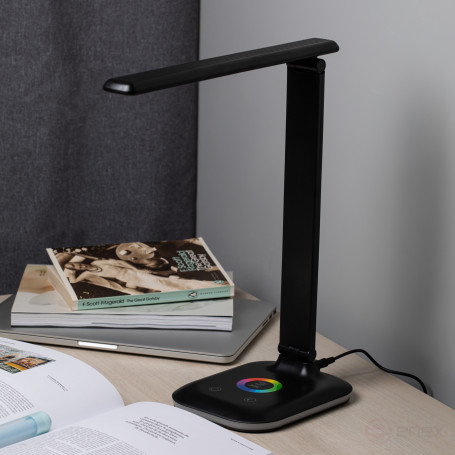 Настольный светильник ЭРА NLED-502-11W-BK светодиодный с RGB ночником черный