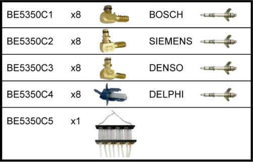 8 connectors for DELPHY injectors