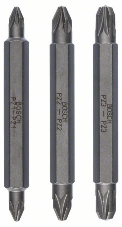 Набор из 3 двухсторонних насадок-бит PZ1, PZ2, PZ3; PZ1, PZ2, PZ3; 60 mm