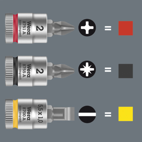 8751 A PH Zyklop Головка торцевая со вставкой Phillips, DR 1/4", PH 2 x 28 мм