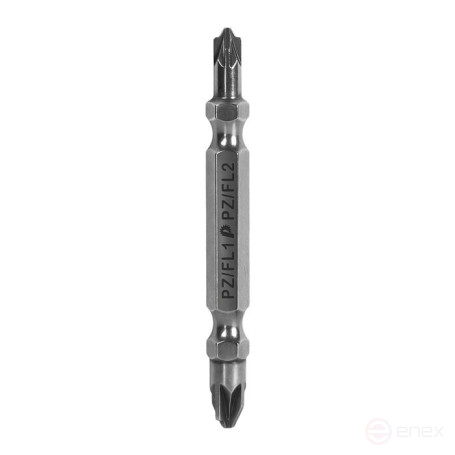 Бита отверточная ПРАКТИКА "Профи" двусторонняя PZ/FL1-PZ/FL2 х 65мм (2шт), блистер