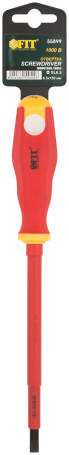 Insulated screwdriver 1000 V, CrV steel, rubberized handle 6.5x150 mm SL