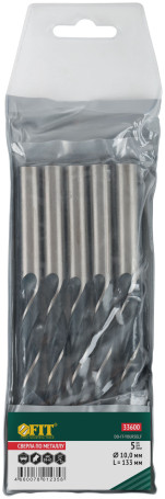 Сверла по металлу HSS черненые 10,0x133 мм (5 шт.)