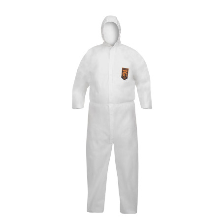 KleenGuard® A40 Breathable Jumpsuit for protection against splashes of liquids and solid particles - Hooded / White /S (25 overalls)