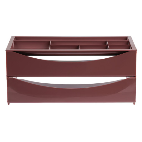 Лоток для бумаг горизонтальный СТАММ "Field", набор 2шт. + органайзер, бордовый Agra