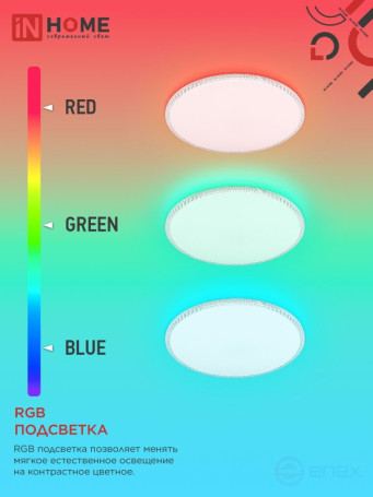 LED Lamp NEO MYSTERY-125RGB-WH 125W 230V 3000-6500K 10000Lm 465x60mm DN White IN HOME