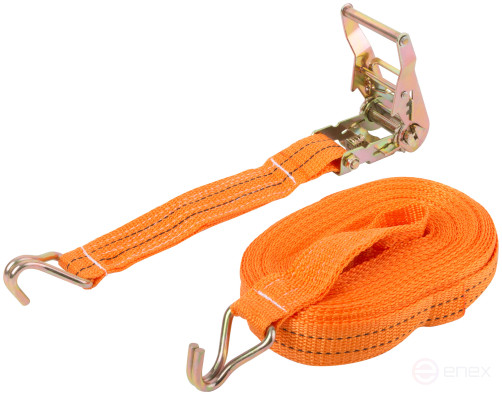 Load fastening strap, ratchet mechanism 135 mm, belt 38 mm x 12 m, 1500 / 3000 kg