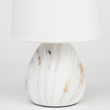 Настольная лампа Rivoli Damaris D7037-501 1 * Е14 40 Вт керамика белая с золотом с абажуром