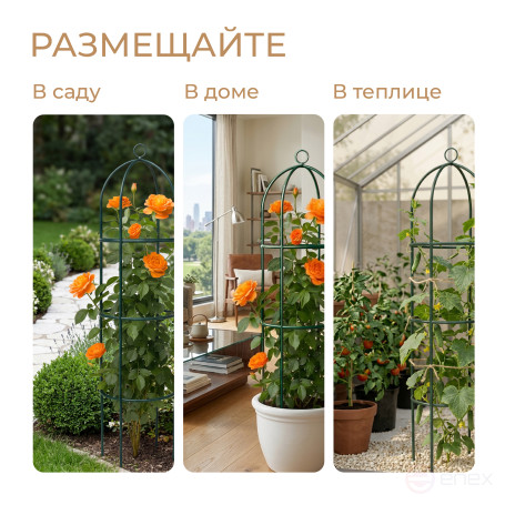 Geoplastboard support for roses, collapsible, height 185cm, metal